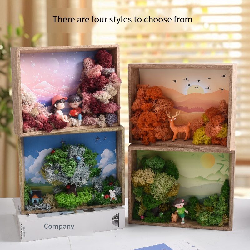 Plant Parent Gift Set - 海藻アートDIYキット - 人工植物付き3D額入りマイクロランドスケープ、親子で楽しめる子供向けクラフトセット