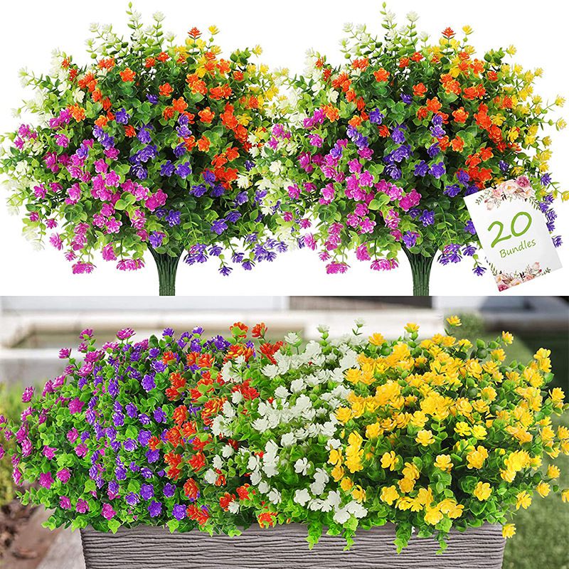 Plant Parent Gifts - 3/6 個人工植物の花ユーカリベビーブレスフェスティバル結婚式屋外盆栽アーチドア中庭花瓶ホーム Diy ギフトボックス
