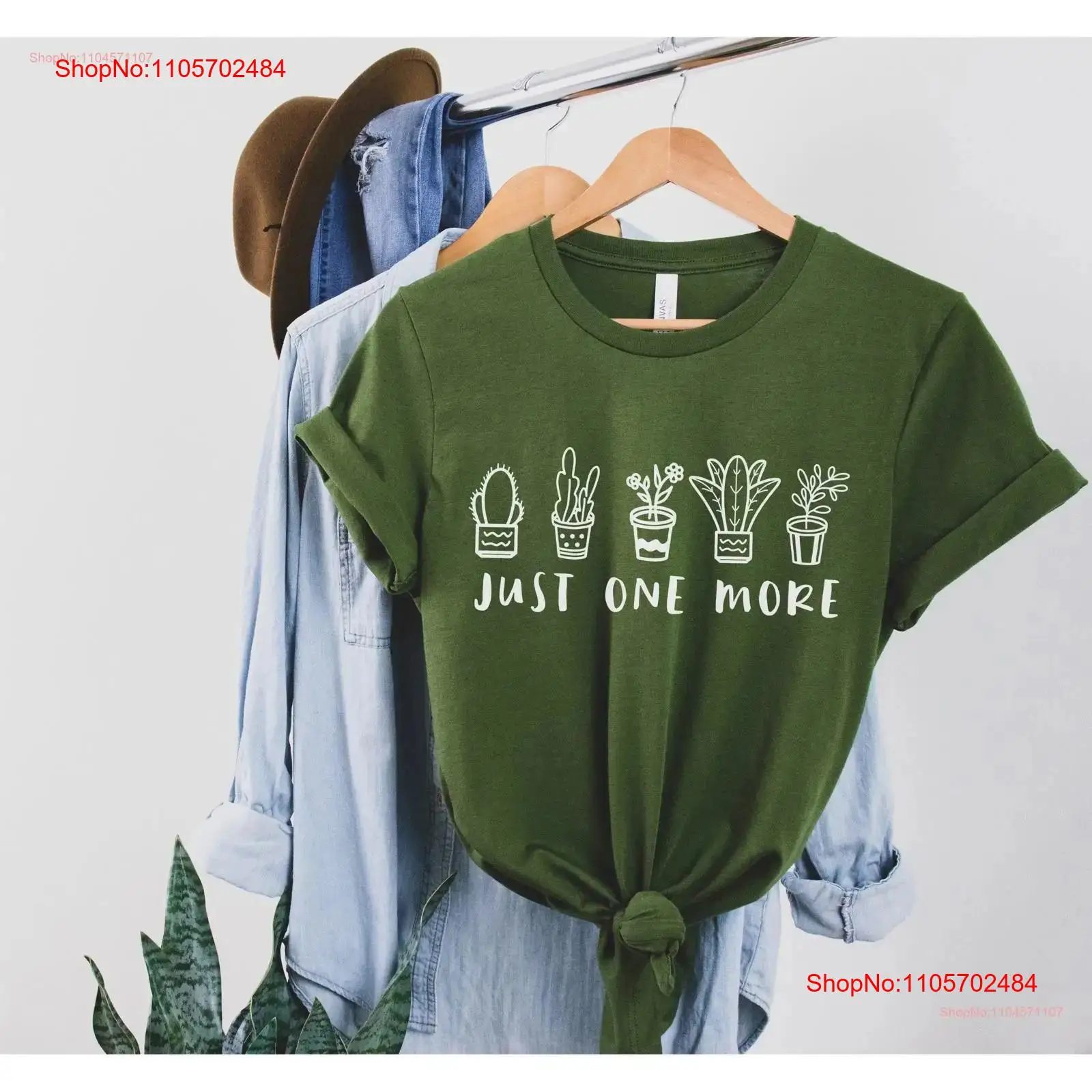 Plant Parenthood - Just One More PlanT Tシャツ 面白いエコプリント