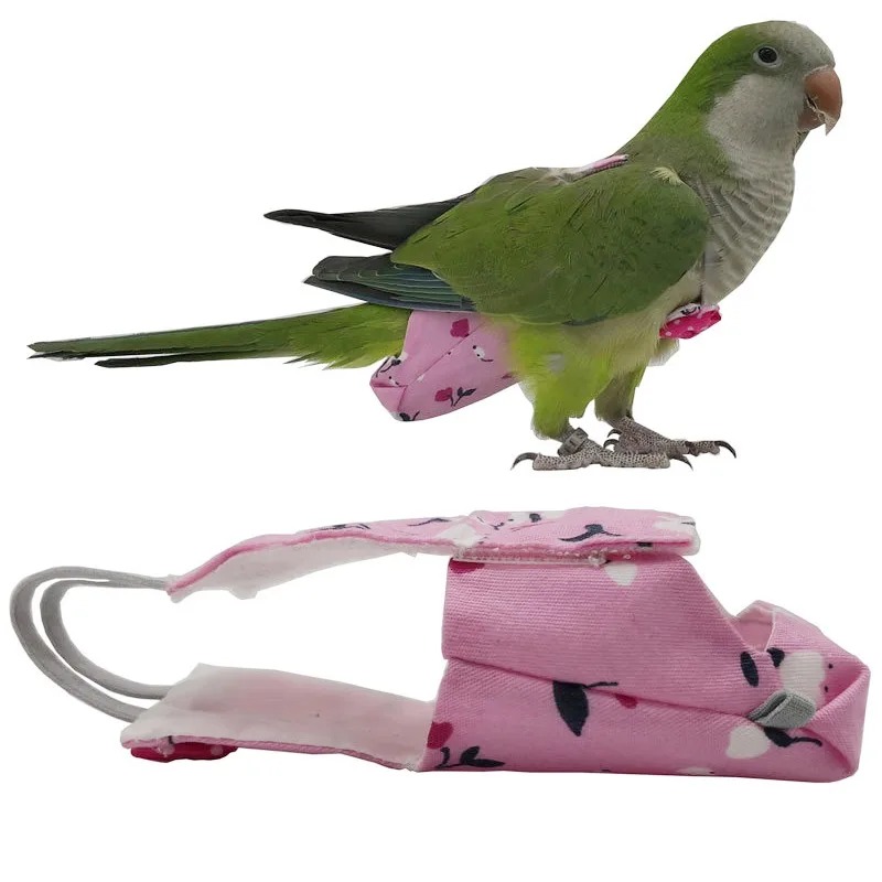 Plant Parenthood - 洗えるオウム用おむつフライトスーツ - カラフルなフルーツと花柄の鳥服、小型、中型、大型のオウム、コカトゥーやハト用