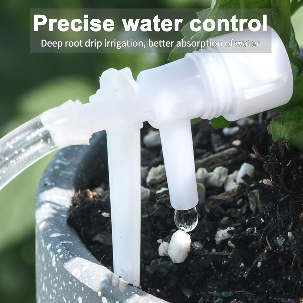 Plant Parent - ガーデン点滴灌漑キット、調整バルブ付き、鉢植え植物用散水装置、4/7mmホース、節水マイクロドリッパー、温室用