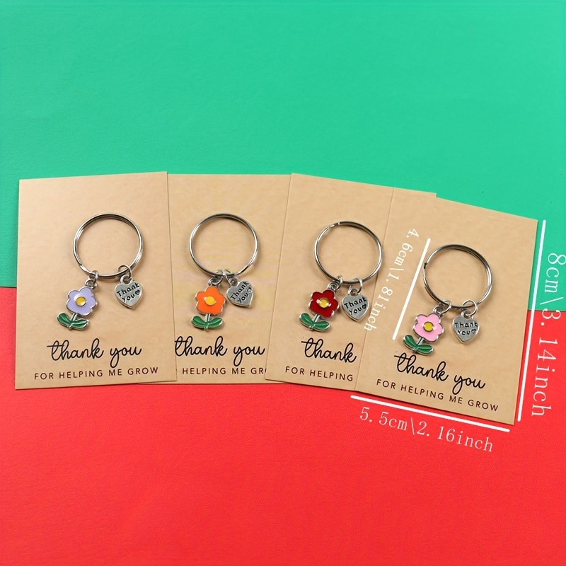 4個入りの心のこもった「ありがとう」キーホルダーセット、花柄 - Plant Parent Gift Set のレビューと価格