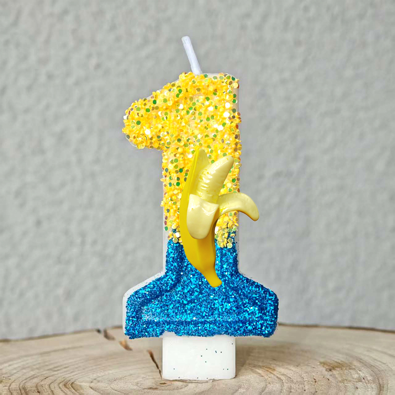 黄色いバナナマンキャンドル 数字0-9 誕生日ケーキキャンド - Plant Parent Gifts のレビューと価格