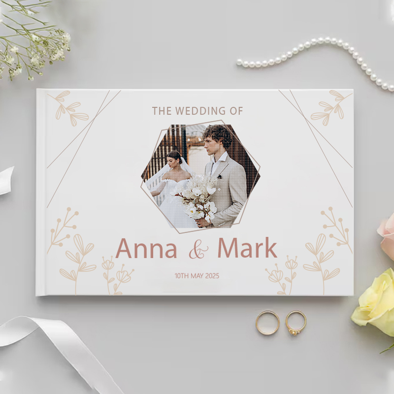結婚祝い用のパーソナライズされたゲストブック ホワイトノーブ - Plant Parent Gifts のレビューと価格