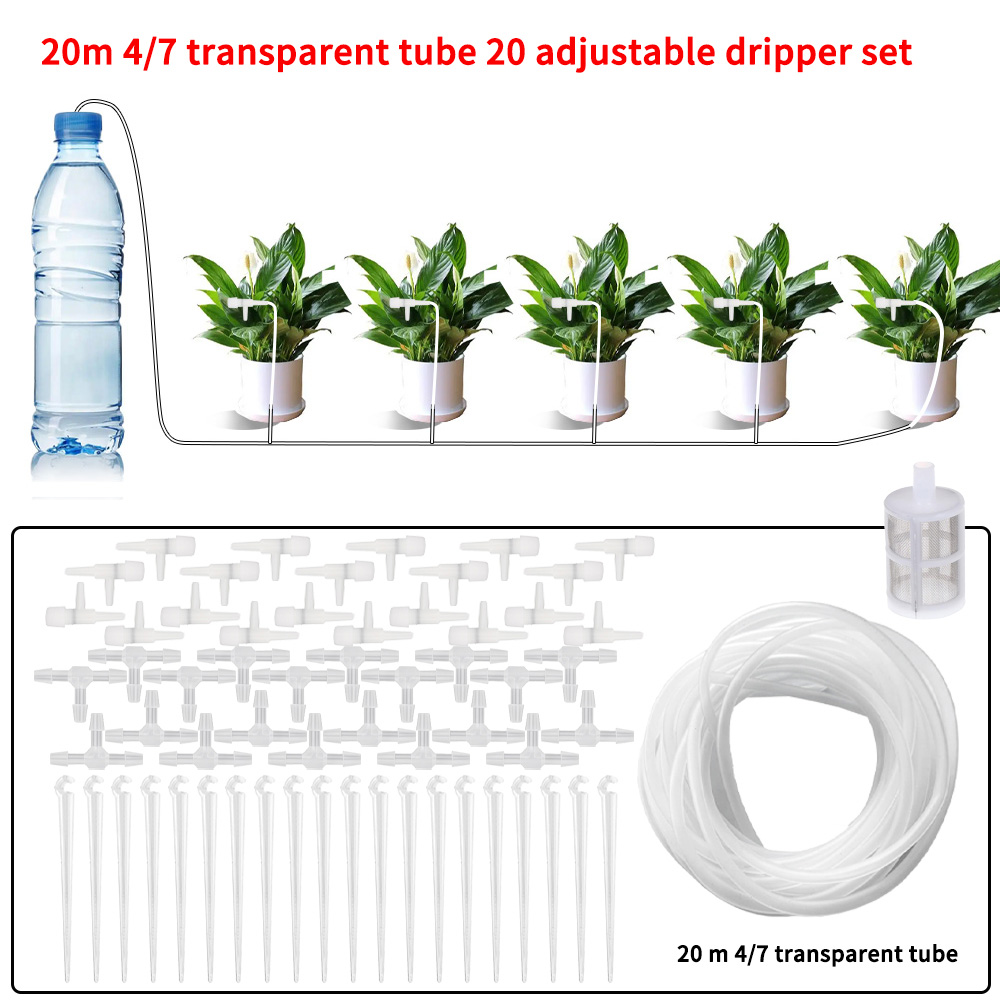 ガーデン点滴灌漑キット、調整バルブ付き、鉢植え植物用散水装置 - Plant Parent のレビューと価格